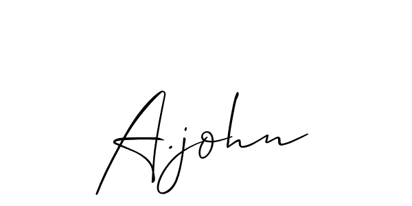 The best way (Allison_Script) to make a short signature is to pick only two or three words in your name. The name A.john include a total of six letters. For converting this name. A.john signature style 2 images and pictures png