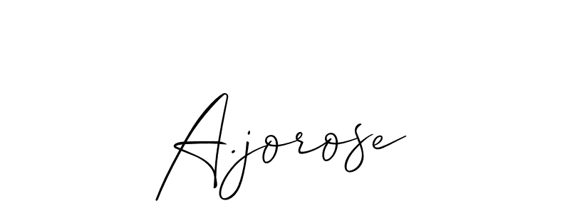 Make a short A.jorose signature style. Manage your documents anywhere anytime using Allison_Script. Create and add eSignatures, submit forms, share and send files easily. A.jorose signature style 2 images and pictures png