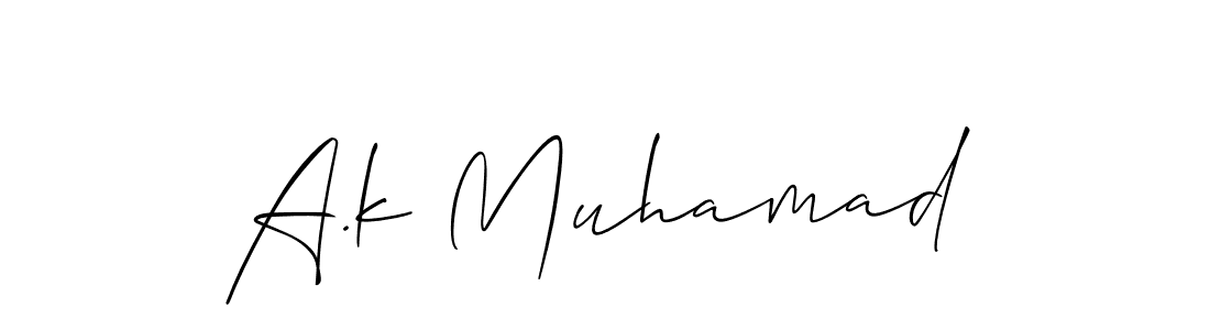 You should practise on your own different ways (Allison_Script) to write your name (A.k Muhamad) in signature. don't let someone else do it for you. A.k Muhamad signature style 2 images and pictures png