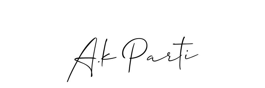 How to make A.k Parti signature? Allison_Script is a professional autograph style. Create handwritten signature for A.k Parti name. A.k Parti signature style 2 images and pictures png