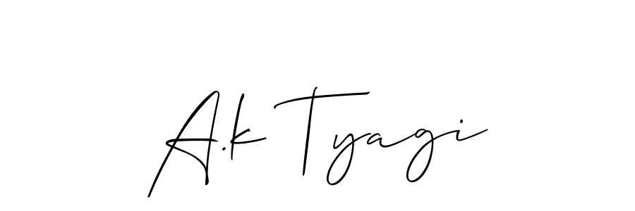 Make a beautiful signature design for name A.k Tyagi. Use this online signature maker to create a handwritten signature for free. A.k Tyagi signature style 2 images and pictures png