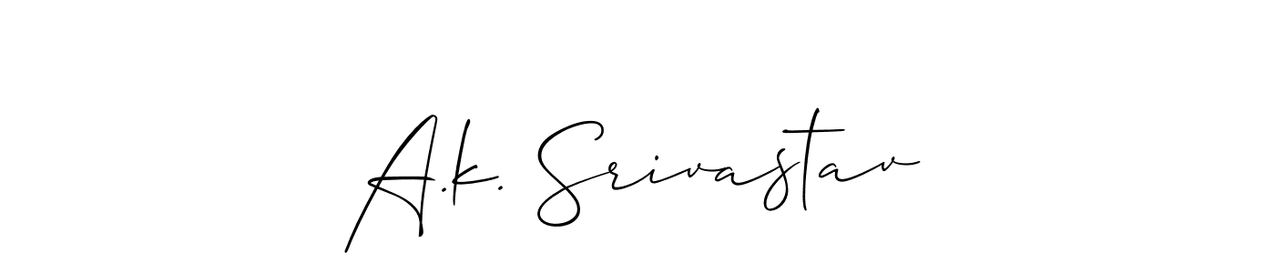 Make a short A.k. Srivastav signature style. Manage your documents anywhere anytime using Allison_Script. Create and add eSignatures, submit forms, share and send files easily. A.k. Srivastav signature style 2 images and pictures png