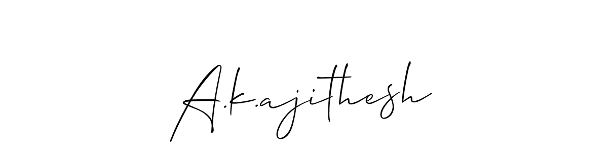 Create a beautiful signature design for name A.k.ajithesh. With this signature (Allison_Script) fonts, you can make a handwritten signature for free. A.k.ajithesh signature style 2 images and pictures png