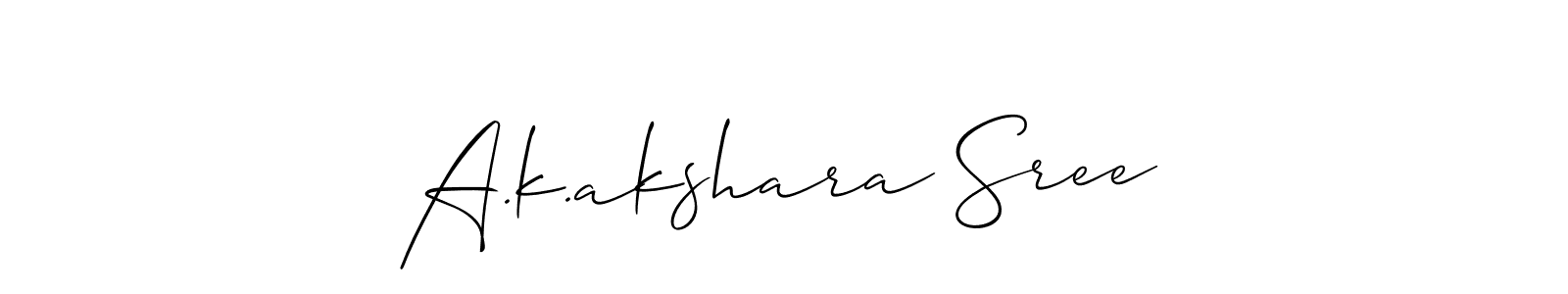 How to make A.k.akshara Sree signature? Allison_Script is a professional autograph style. Create handwritten signature for A.k.akshara Sree name. A.k.akshara Sree signature style 2 images and pictures png