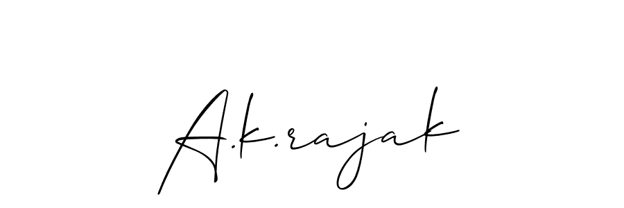 How to make A.k.rajak name signature. Use Allison_Script style for creating short signs online. This is the latest handwritten sign. A.k.rajak signature style 2 images and pictures png