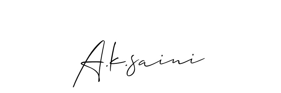 How to make A.k.saini name signature. Use Allison_Script style for creating short signs online. This is the latest handwritten sign. A.k.saini signature style 2 images and pictures png