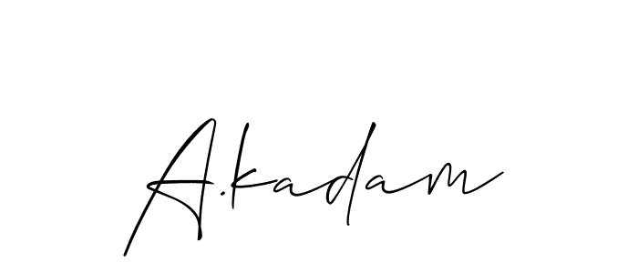 It looks lik you need a new signature style for name A.kadam. Design unique handwritten (Allison_Script) signature with our free signature maker in just a few clicks. A.kadam signature style 2 images and pictures png