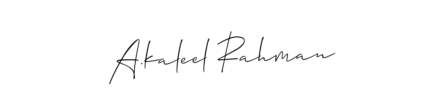Make a beautiful signature design for name A.kaleel Rahman. Use this online signature maker to create a handwritten signature for free. A.kaleel Rahman signature style 2 images and pictures png