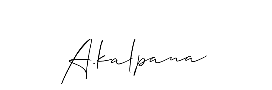 A.kalpana stylish signature style. Best Handwritten Sign (Allison_Script) for my name. Handwritten Signature Collection Ideas for my name A.kalpana. A.kalpana signature style 2 images and pictures png