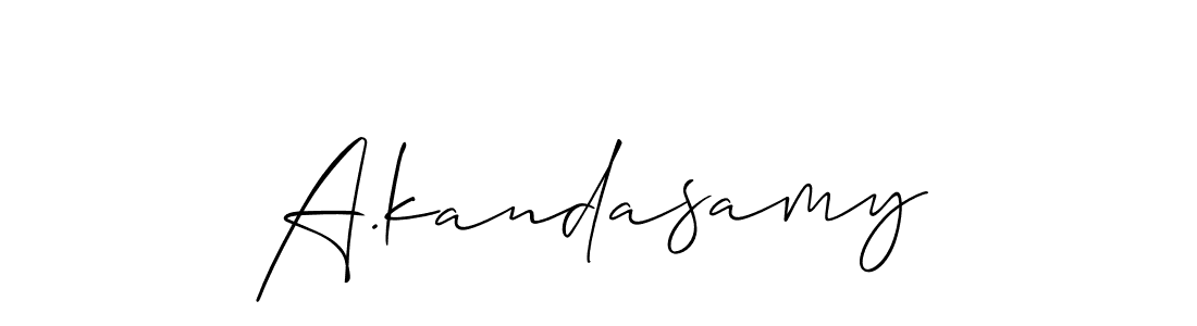 Design your own signature with our free online signature maker. With this signature software, you can create a handwritten (Allison_Script) signature for name A.kandasamy. A.kandasamy signature style 2 images and pictures png