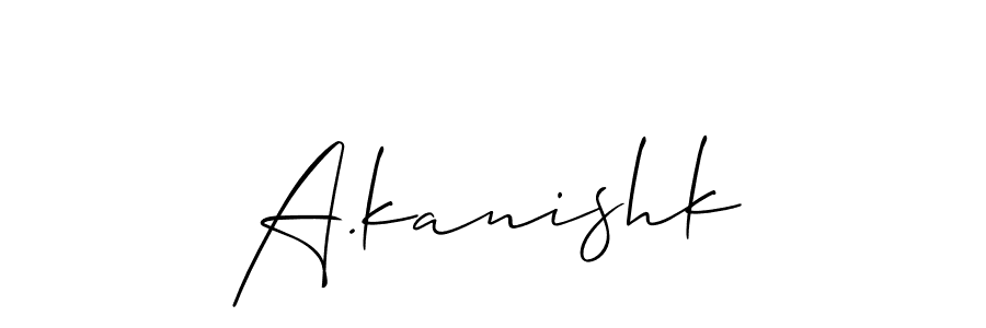 Also You can easily find your signature by using the search form. We will create A.kanishk name handwritten signature images for you free of cost using Allison_Script sign style. A.kanishk signature style 2 images and pictures png