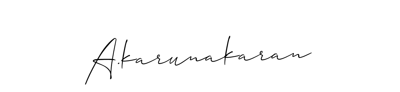 It looks lik you need a new signature style for name A.karunakaran. Design unique handwritten (Allison_Script) signature with our free signature maker in just a few clicks. A.karunakaran signature style 2 images and pictures png