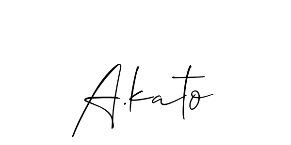 Make a beautiful signature design for name A.kato. With this signature (Allison_Script) style, you can create a handwritten signature for free. A.kato signature style 2 images and pictures png