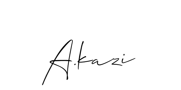 Similarly Allison_Script is the best handwritten signature design. Signature creator online .You can use it as an online autograph creator for name A.kazi. A.kazi signature style 2 images and pictures png