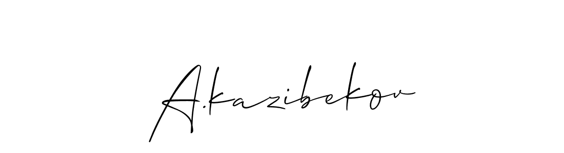 Use a signature maker to create a handwritten signature online. With this signature software, you can design (Allison_Script) your own signature for name A.kazibekov. A.kazibekov signature style 2 images and pictures png