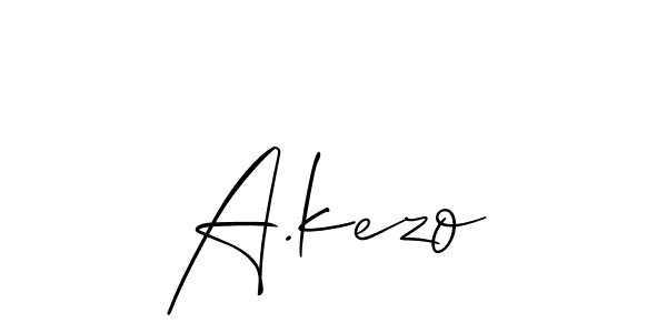 Also You can easily find your signature by using the search form. We will create A.kezo name handwritten signature images for you free of cost using Allison_Script sign style. A.kezo signature style 2 images and pictures png
