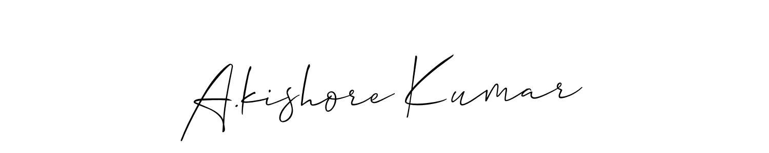 This is the best signature style for the A.kishore Kumar name. Also you like these signature font (Allison_Script). Mix name signature. A.kishore Kumar signature style 2 images and pictures png