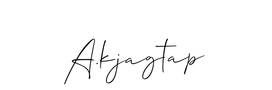 The best way (Allison_Script) to make a short signature is to pick only two or three words in your name. The name A.kjagtap include a total of six letters. For converting this name. A.kjagtap signature style 2 images and pictures png