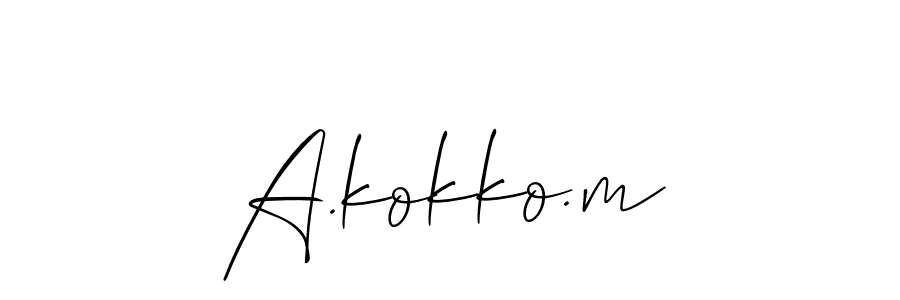 Make a beautiful signature design for name A.kokko.m. With this signature (Allison_Script) style, you can create a handwritten signature for free. A.kokko.m signature style 2 images and pictures png