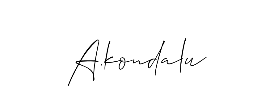 Create a beautiful signature design for name A.kondalu. With this signature (Allison_Script) fonts, you can make a handwritten signature for free. A.kondalu signature style 2 images and pictures png