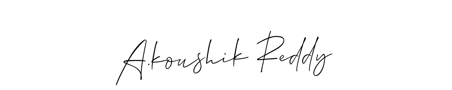 Design your own signature with our free online signature maker. With this signature software, you can create a handwritten (Allison_Script) signature for name A.koushik Reddy. A.koushik Reddy signature style 2 images and pictures png