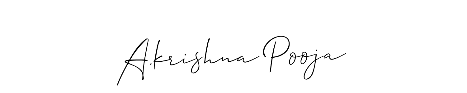 How to make A.krishna Pooja signature? Allison_Script is a professional autograph style. Create handwritten signature for A.krishna Pooja name. A.krishna Pooja signature style 2 images and pictures png