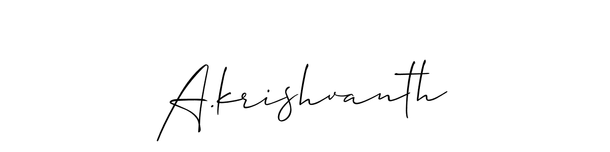 A.krishvanth stylish signature style. Best Handwritten Sign (Allison_Script) for my name. Handwritten Signature Collection Ideas for my name A.krishvanth. A.krishvanth signature style 2 images and pictures png