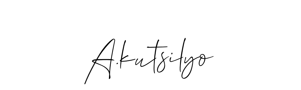 Create a beautiful signature design for name A.kutsilyo. With this signature (Allison_Script) fonts, you can make a handwritten signature for free. A.kutsilyo signature style 2 images and pictures png