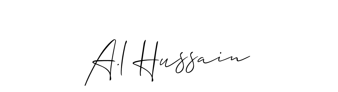 Use a signature maker to create a handwritten signature online. With this signature software, you can design (Allison_Script) your own signature for name A.l Hussain. A.l Hussain signature style 2 images and pictures png