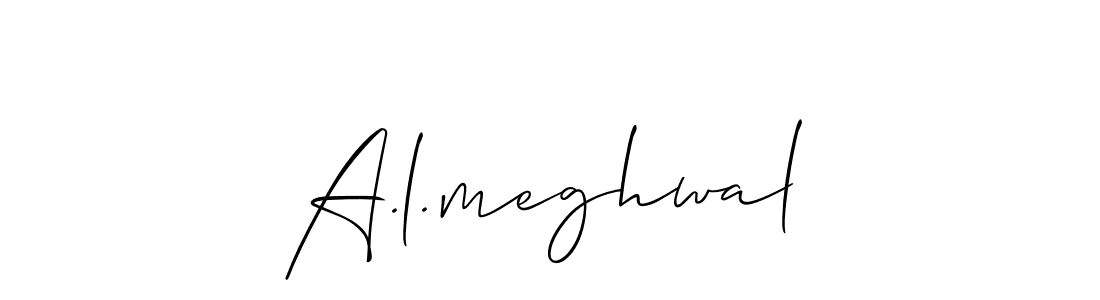 Create a beautiful signature design for name A.l.meghwal. With this signature (Allison_Script) fonts, you can make a handwritten signature for free. A.l.meghwal signature style 2 images and pictures png