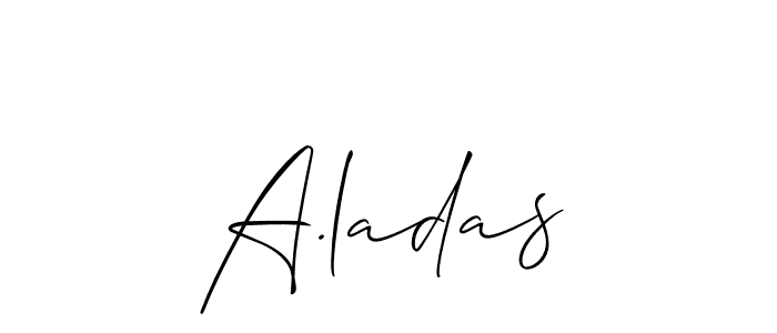 Allison_Script is a professional signature style that is perfect for those who want to add a touch of class to their signature. It is also a great choice for those who want to make their signature more unique. Get A.ladas name to fancy signature for free. A.ladas signature style 2 images and pictures png