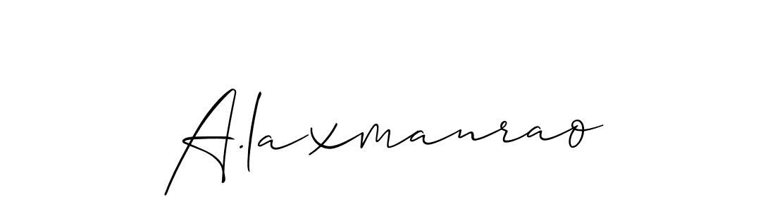 Allison_Script is a professional signature style that is perfect for those who want to add a touch of class to their signature. It is also a great choice for those who want to make their signature more unique. Get A.laxmanrao name to fancy signature for free. A.laxmanrao signature style 2 images and pictures png