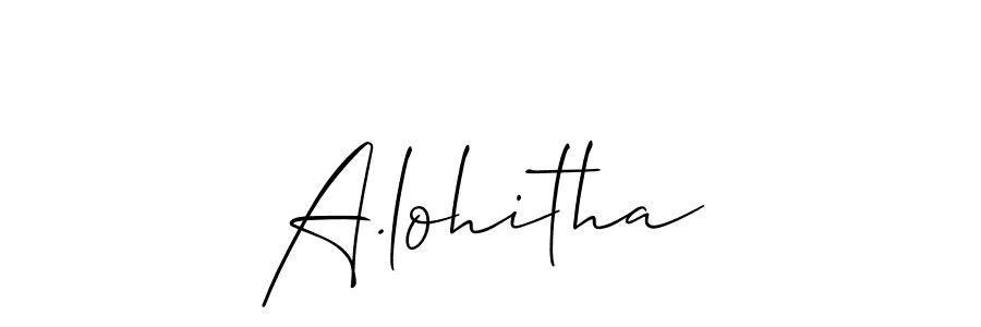 A.lohitha stylish signature style. Best Handwritten Sign (Allison_Script) for my name. Handwritten Signature Collection Ideas for my name A.lohitha. A.lohitha signature style 2 images and pictures png