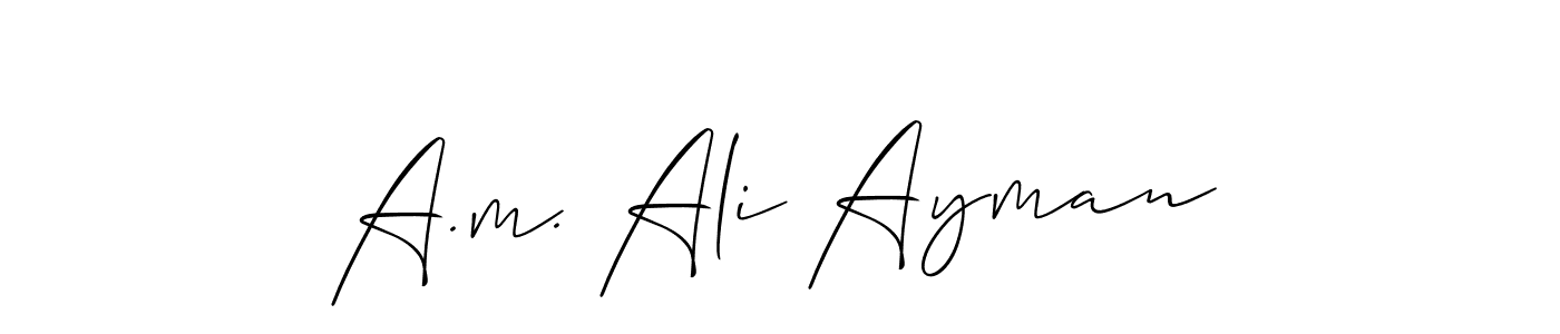 Make a short A.m. Ali Ayman signature style. Manage your documents anywhere anytime using Allison_Script. Create and add eSignatures, submit forms, share and send files easily. A.m. Ali Ayman signature style 2 images and pictures png