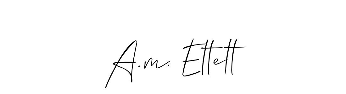 Also we have A.m. Eltelt name is the best signature style. Create professional handwritten signature collection using Allison_Script autograph style. A.m. Eltelt signature style 2 images and pictures png