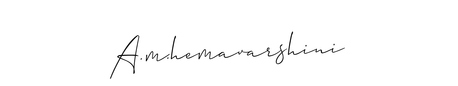 How to make A.m.hemavarshini signature? Allison_Script is a professional autograph style. Create handwritten signature for A.m.hemavarshini name. A.m.hemavarshini signature style 2 images and pictures png