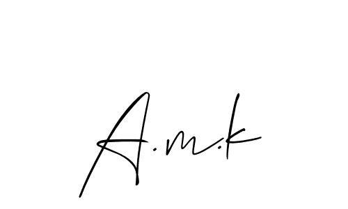 Create a beautiful signature design for name A.m.k. With this signature (Allison_Script) fonts, you can make a handwritten signature for free. A.m.k signature style 2 images and pictures png