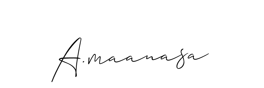 The best way (Allison_Script) to make a short signature is to pick only two or three words in your name. The name A.maanasa include a total of six letters. For converting this name. A.maanasa signature style 2 images and pictures png