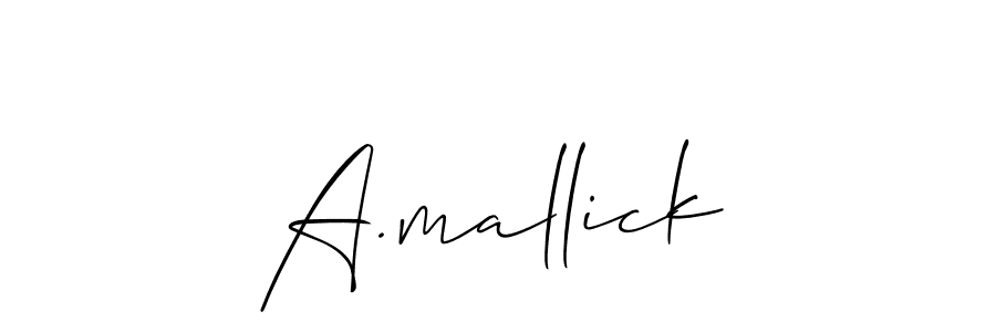 How to make A.mallick name signature. Use Allison_Script style for creating short signs online. This is the latest handwritten sign. A.mallick signature style 2 images and pictures png
