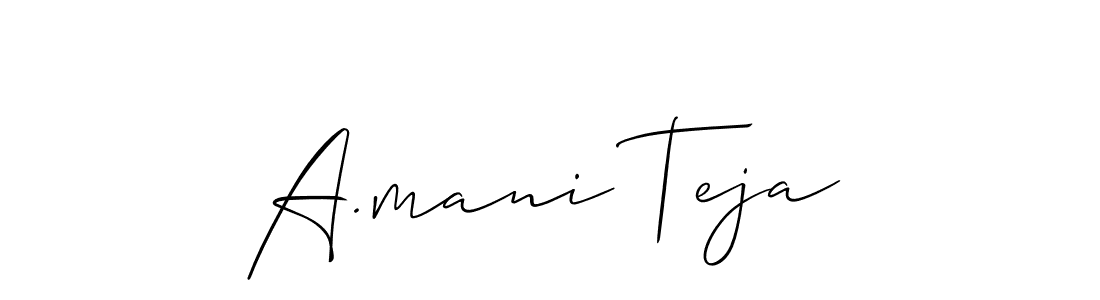 if you are searching for the best signature style for your name A.mani Teja. so please give up your signature search. here we have designed multiple signature styles  using Allison_Script. A.mani Teja signature style 2 images and pictures png