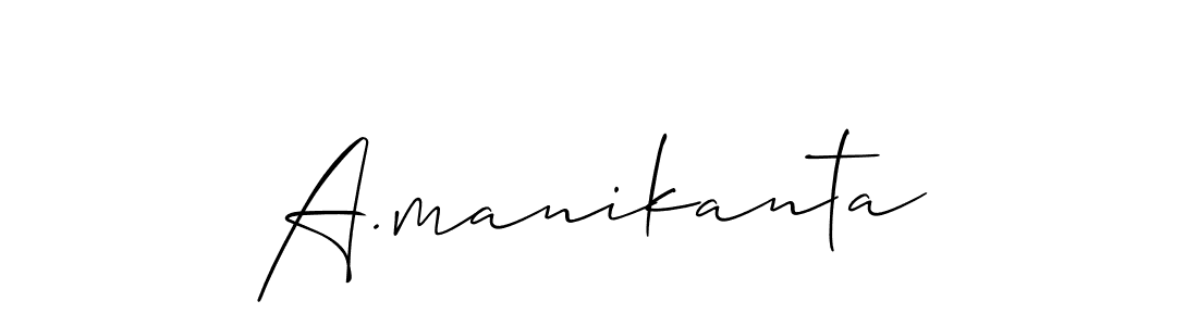 Create a beautiful signature design for name A.manikanta. With this signature (Allison_Script) fonts, you can make a handwritten signature for free. A.manikanta signature style 2 images and pictures png