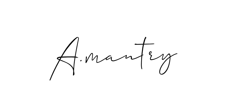 The best way (Allison_Script) to make a short signature is to pick only two or three words in your name. The name A.mantry include a total of six letters. For converting this name. A.mantry signature style 2 images and pictures png