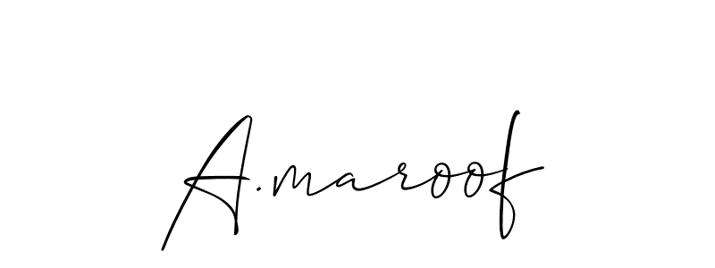 Allison_Script is a professional signature style that is perfect for those who want to add a touch of class to their signature. It is also a great choice for those who want to make their signature more unique. Get A.maroof name to fancy signature for free. A.maroof signature style 2 images and pictures png