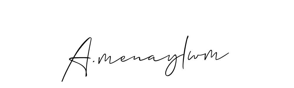 The best way (Allison_Script) to make a short signature is to pick only two or three words in your name. The name A.menaylwm include a total of six letters. For converting this name. A.menaylwm signature style 2 images and pictures png