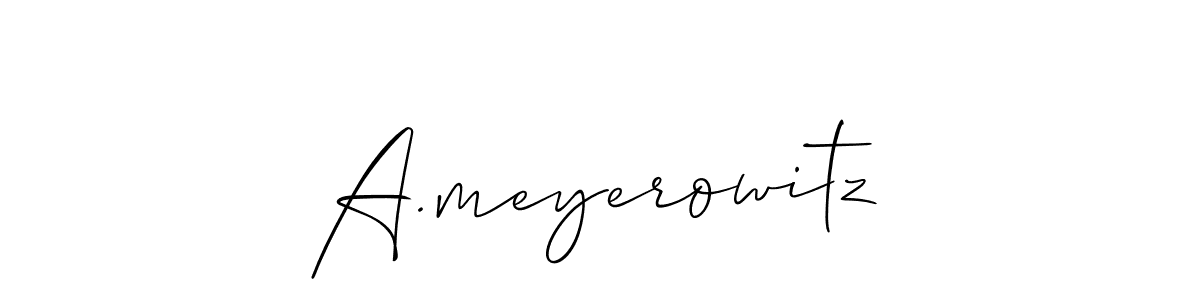 The best way (Allison_Script) to make a short signature is to pick only two or three words in your name. The name A.meyerowitz include a total of six letters. For converting this name. A.meyerowitz signature style 2 images and pictures png