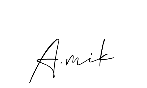 Make a short A.mik signature style. Manage your documents anywhere anytime using Allison_Script. Create and add eSignatures, submit forms, share and send files easily. A.mik signature style 2 images and pictures png