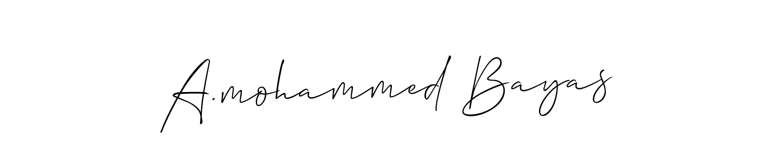 Also we have A.mohammed Bayas name is the best signature style. Create professional handwritten signature collection using Allison_Script autograph style. A.mohammed Bayas signature style 2 images and pictures png