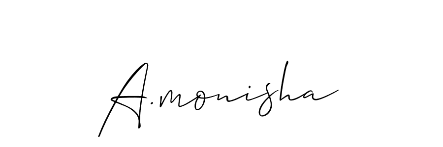 Also we have A.monisha name is the best signature style. Create professional handwritten signature collection using Allison_Script autograph style. A.monisha signature style 2 images and pictures png