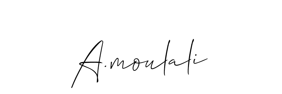 You should practise on your own different ways (Allison_Script) to write your name (A.moulali) in signature. don't let someone else do it for you. A.moulali signature style 2 images and pictures png