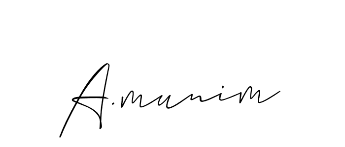 Also we have A.munim name is the best signature style. Create professional handwritten signature collection using Allison_Script autograph style. A.munim signature style 2 images and pictures png